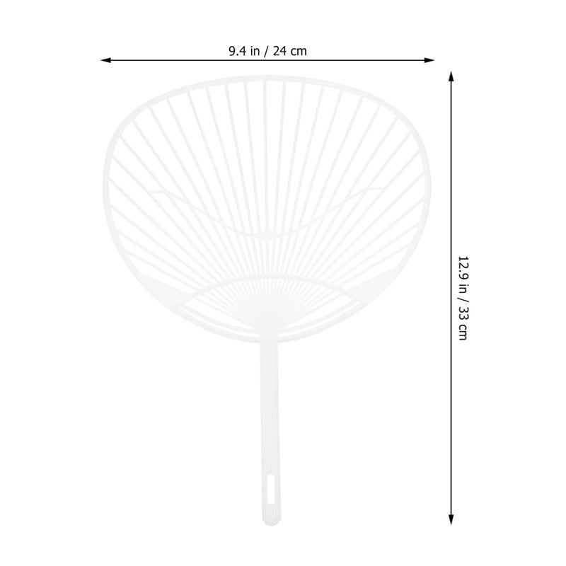 LUOEM 10pcs Japanese Fan Uchiwa DIY Kit Hand-held Fan Framework for DIY Crafts (White) - Image 5